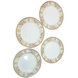 Wallace Heritage Daphne Dinner Plates Set of 4 Elegant Floral Porcelain Rare